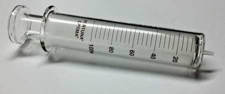 FORTUNA Reusable Glass Syringe, Glass Luer, 100 mL 7.102-51