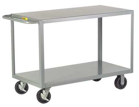 LITTLE GIANT Flat Handle Utility Cart, Steel, 2 Shelves, 3600 lb 2G30486PHBK