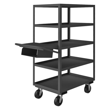 Zoro Select Order-Picking Utility Cart with Lipped Metal Shelves, Steel, Flat, 5 Shelves, 3,600 lb OPCPFS-243665-5-6PH-95