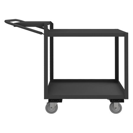 Zoro Select Order-Picking Utility Cart with Lipped & Flush Metal Shelves, Steel, Flat, 2 Shelves, 1,200 lb OPCFS-1832-2-TLD-95