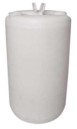 Zoro Select Closed Head Transport Drum, Polyethylene, 15 gal, Unlined, Translucent White THP15N-2H