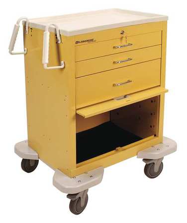 LAKESIDE General Medical Supply Cart with Drawers, Steel, Ergonomic, 1 Shelves, 300 lb C-324-P2K-1Y