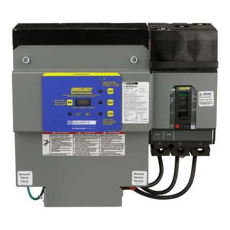SQUARE D Surge Protection Device, 3 Phase, 120/208V AC Wye, 3 Poles, 4 Wires + Ground HL2IMA24C