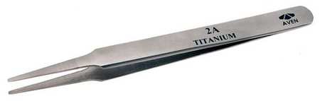 AVEN Precision Tweezer, Titanium, 4-1/2 In 18049TT