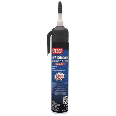 Crc RTV Silicone Sealant, 6.5 oz, Black, Temp Range -30 to 450 Degrees F 14072