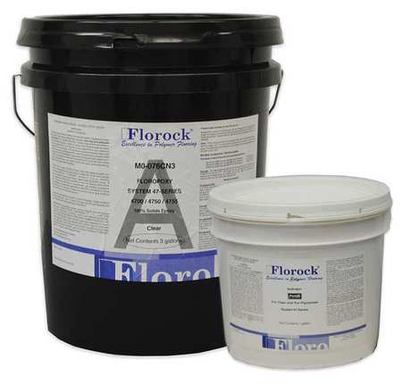Florock 4 gal Floor Resin 4700 Kit, Gloss Finish, Clear, 100% Solid Base U0-144KT