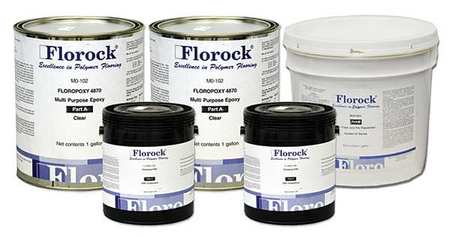 FLOROCK 3.45 gal Floor Resin 4700 Kit, Gloss Finish, Opaque, 100% Solid Base M8-205KT