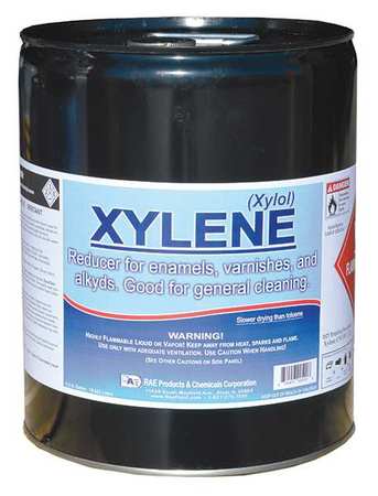 Rae 5 gal Xylene Paint Thinner Solvent, Clear, Solvent Base S-01CN
