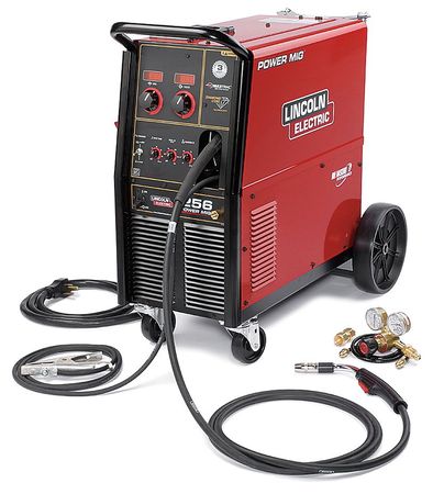 LINCOLN ELECTRIC MIG Welder, Power MIG 256, Single-Phase, 208V AC, 230V AC, 30 to 300A DC, 40 % K3068-1