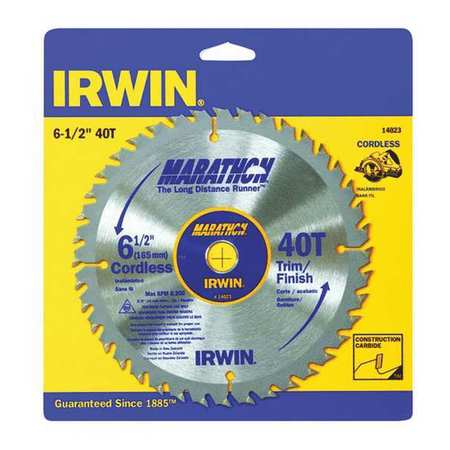 Irwin 6-1/2", 40-Teeth Circular Saw Blade, Steel 14023