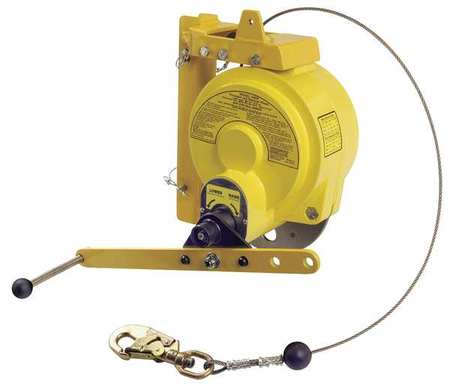 GEMTOR Man Rated Winch, 50 ft., 310 lb., Yellow MRW-50S