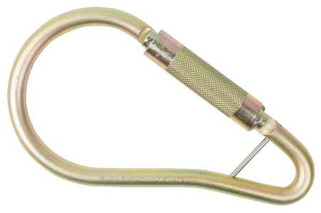 GEMTOR Carabiner, Auto-Lock, 9-1/2" Length, Steel, Gold 5710