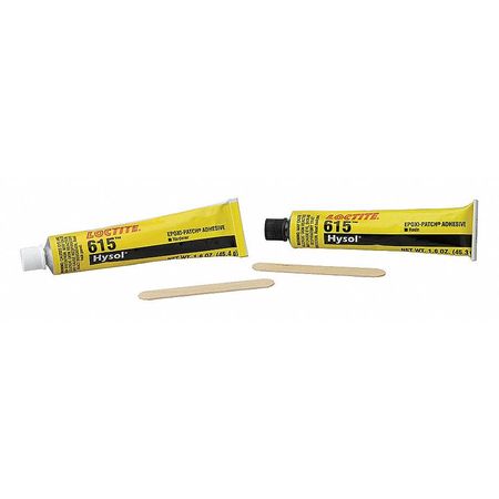 Loctite Epoxy Adhesive, 615 Series, Blue, Tube, 1:01 Mix Ratio, 25 min Functional Cure 398458