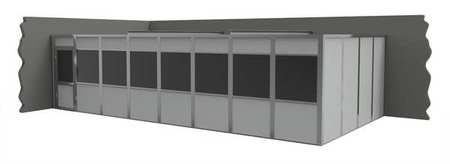 Porta-King 2-Wall Modular In-Plant Office, 8 ft H, 32 ft W, 16 ft D, Gray VK1DW 16'X32' 2-WALL