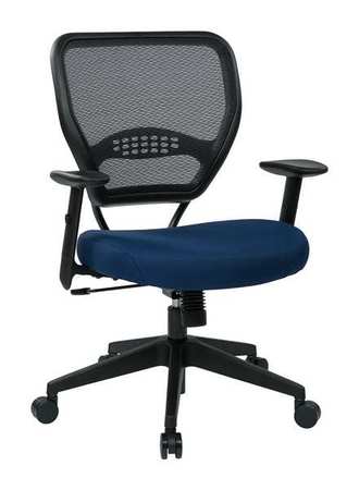 OFFICE STAR Desk Chair, Fabric, 19" to 23" Height, Adjustable Arms, Blue 55-7N17-225