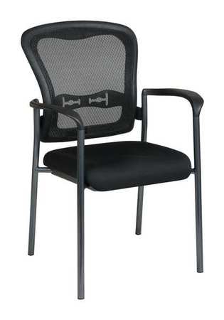 OFFICE STAR Chair, Stacking, Fabric, Black, 250 lb 84510-30