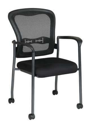 Office Star Chair, Stacking, Fabric/Metal, Fabric, Coal 84540-30