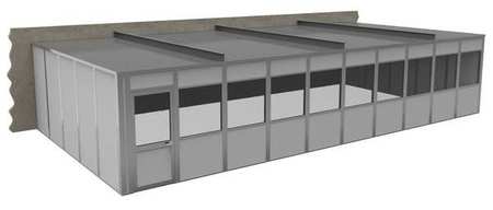 Porta-King 3-Wall Modular In-Plant Office, 8 ft H, 40 ft W, 20 ft D, Gray VK1DW 20'X40' 3-WALL