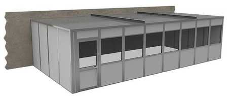 Porta-King 3-Wall Modular In-Plant Office, 8 ft H, 32 ft W, 16 ft D, Gray VK1STL 16'X32' 3-WALL