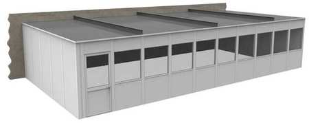 Porta-King 3-Wall Modular In-Plant Office, 8 ft H, 40 ft W, 20 ft D, White VK1STL-WCM 20'X40' 3-WALL