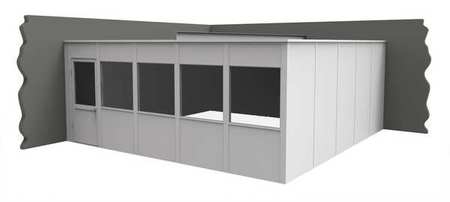Porta-King 2-Wall Modular In-Plant Office, 8 ft H, 20 ft W, 20 ft D, White VK1STL-WCM 20'X20' 2-WALL