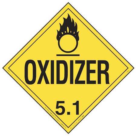LABELMASTER Placard, 10-3/4inx10-3/4in, Oxidizer 19UA43