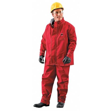 Ansell Chemical Resistant Jacket , 3XL , Red , zipper 66-660