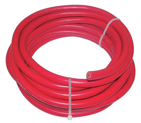 Westward Welding Cable, 2/0, 25 ft., Red, Rubber 19YE37