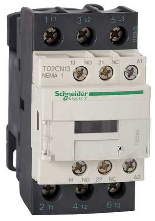SCHNEIDER ELECTRIC 120VAC Non-Reversing Magnetic Contactor 3P 27A NEMA 1 T02CN13G7