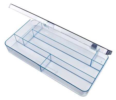 FLAMBEAU Compartment Box with 6 compartments, Plastic, 1 11/16 in H x 6-1/8 in W 5130CL