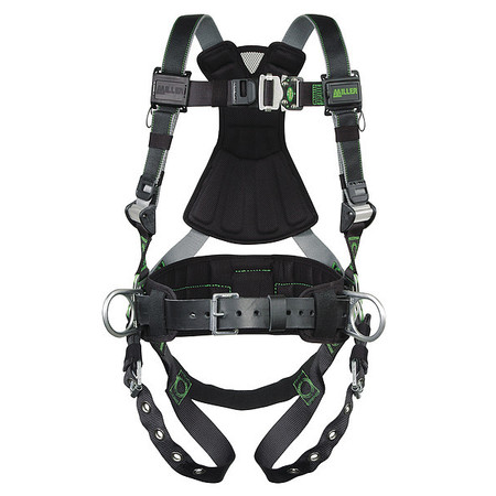 HONEYWELL MILLER Full Body Harness, S/M, Polyester RDT-TB-BDP/S/MBK