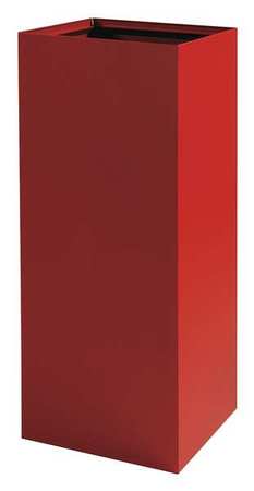 SAFCO 37 gal Square Recycling Bin, Open Top, Red, Steel, 1 Openings 2983BG