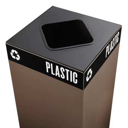 SAFCO Square Recycling Bin, Black, Steel, 1 Openings 2989BL