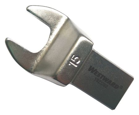 WESTWARD Torque Wrench Head, Open End, 15mm 19ZC92