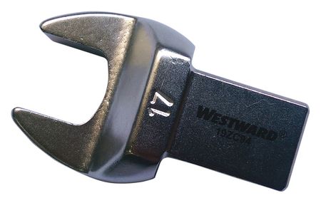 WESTWARD Torque Wrench Head, Open End, 17mm 19ZC94