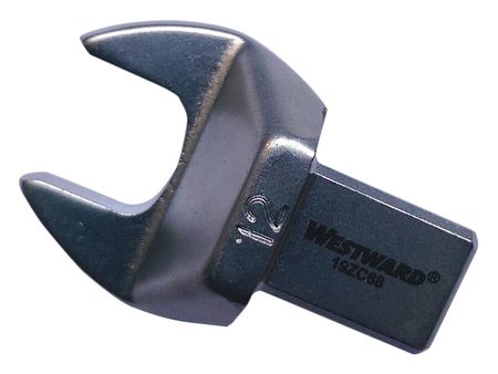 WESTWARD Torque Wrench Head, Open End, 12mm 19ZC68