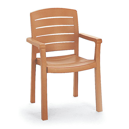 GROSFILLEX Acadia Armchair, Resin, Teak Wood Color, PK4 US119008