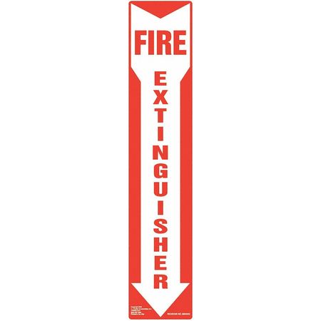 JJ KELLER Fire Extinguisher Sign, 3" x 13.5", Alum. 8001201