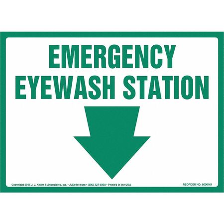 JJ KELLER Emergency Eyewash Station Sign, 8001288 8001288