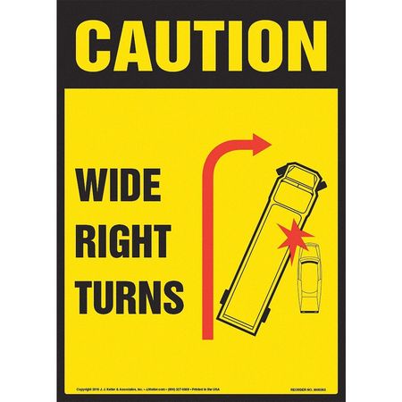 JJ KELLER Wide Right Turns, OSHA, 7" x 10", Vinyl 8001266