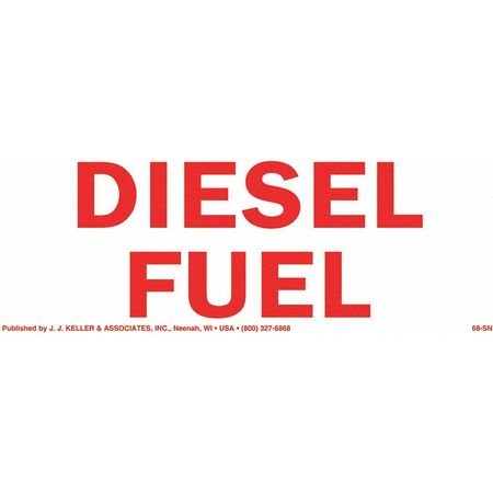 JJ KELLER Hazmat Sign, Diesel Fuel, Small 1486