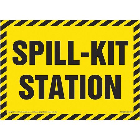 JJ KELLER Spill-Kit Station Sign, 10" x 7", Vinyl, 8001206 8001206
