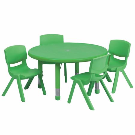 Flash Furniture Round Activity Table, 33 X 33 X 23.75, Plastic, Steel Top, Green YU-YCX-0073-2-ROUND-TBL-GREEN-E-GG