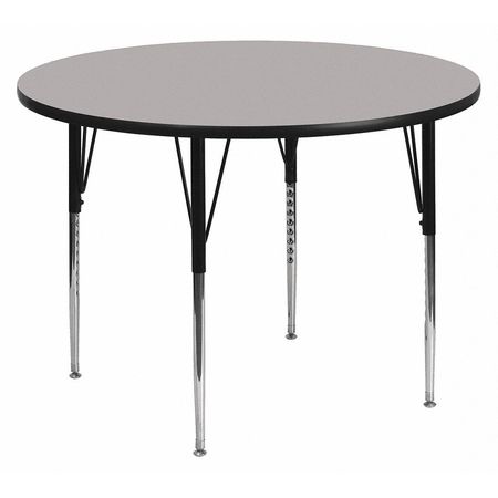 FLASH FURNITURE Round Activity Table, 48 X 48 X 30.125, Chrome, Laminate, Particleboard, Steel Top, Grey XU-A48-RND-GY-T-A-GG