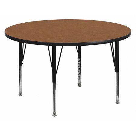 Flash Furniture Round Activity Table, 48" X 48" X 25.125", Laminate Top, Wood Grain XU-A48-RND-OAK-T-P-GG