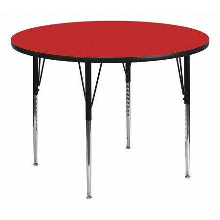 FLASH FURNITURE Round Activity Table, 48" X 48" X 30.25", Laminate Top, Red XU-A48-RND-RED-H-A-GG