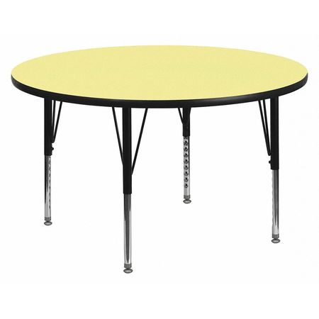 Flash Furniture Round Activity Table, 42" X 42" X 25.125", Laminate Top, Yellow XU-A42-RND-YEL-T-P-GG