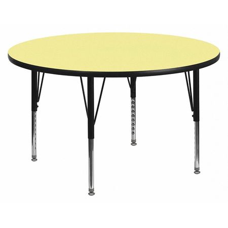 FLASH FURNITURE Round Activity Table, 48" X 48" X 25.125", Laminate Top, Yellow XU-A48-RND-YEL-T-P-GG