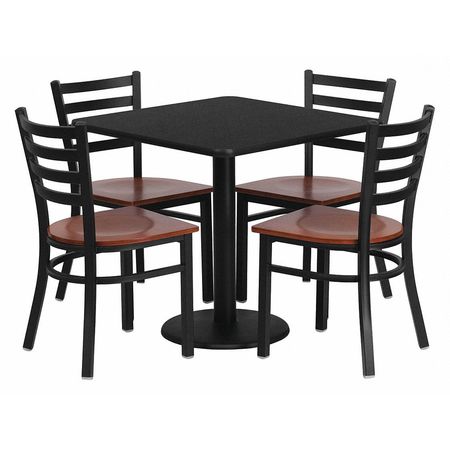 Flash Furniture Square Laminate Table, 30" W, 30" L, 30" H, Laminate Top, Wood Grain MD-0003-GG