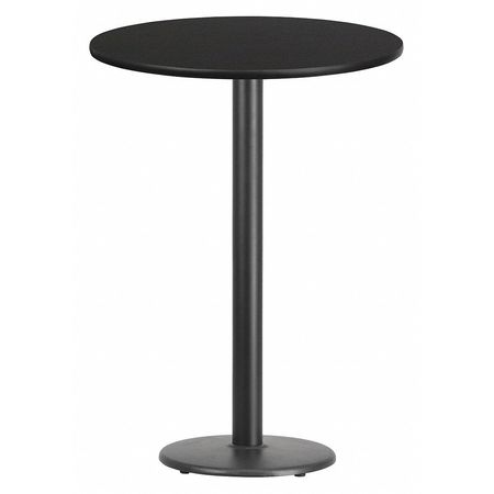 FLASH FURNITURE Round Laminate Table Top, 30" W, 30" L, 43.125" H, Laminate Top, Wood Grain XU-RD-30-BLKTB-TR18B-GG